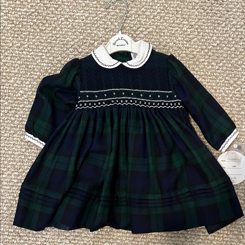 Sarah Louise Christmas Dress with White Collar 12M NWT